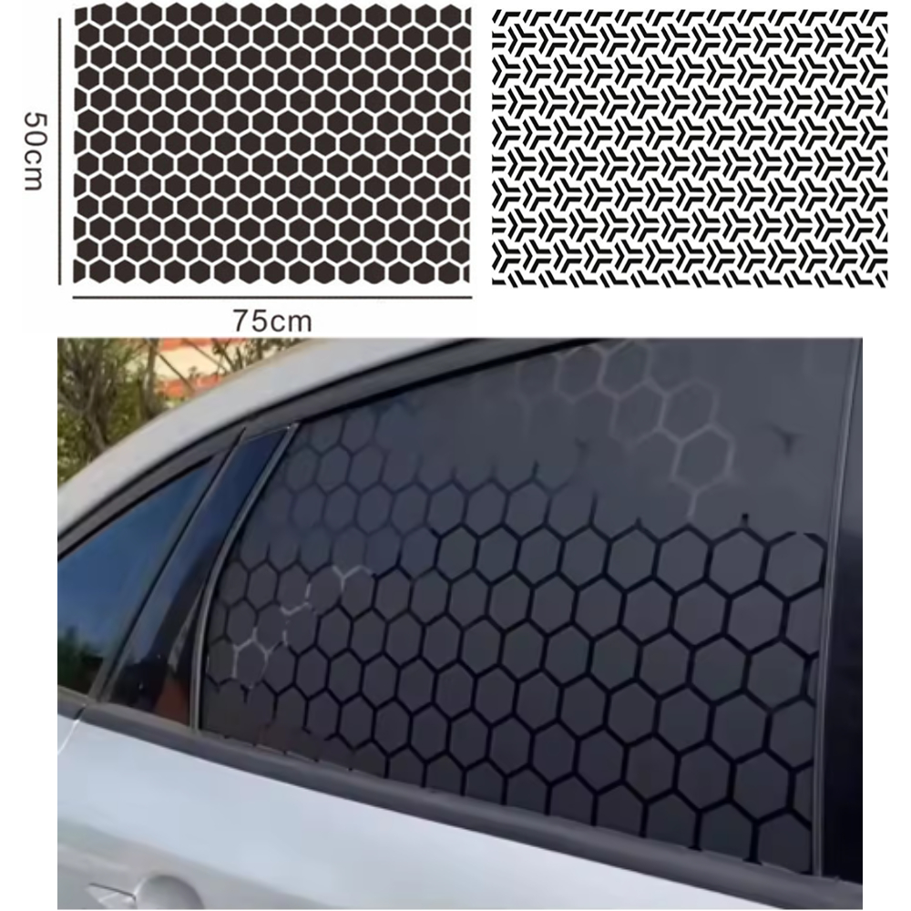 Car Accessories Tape - Auto Side Window Honeycomb Pattern Sticker