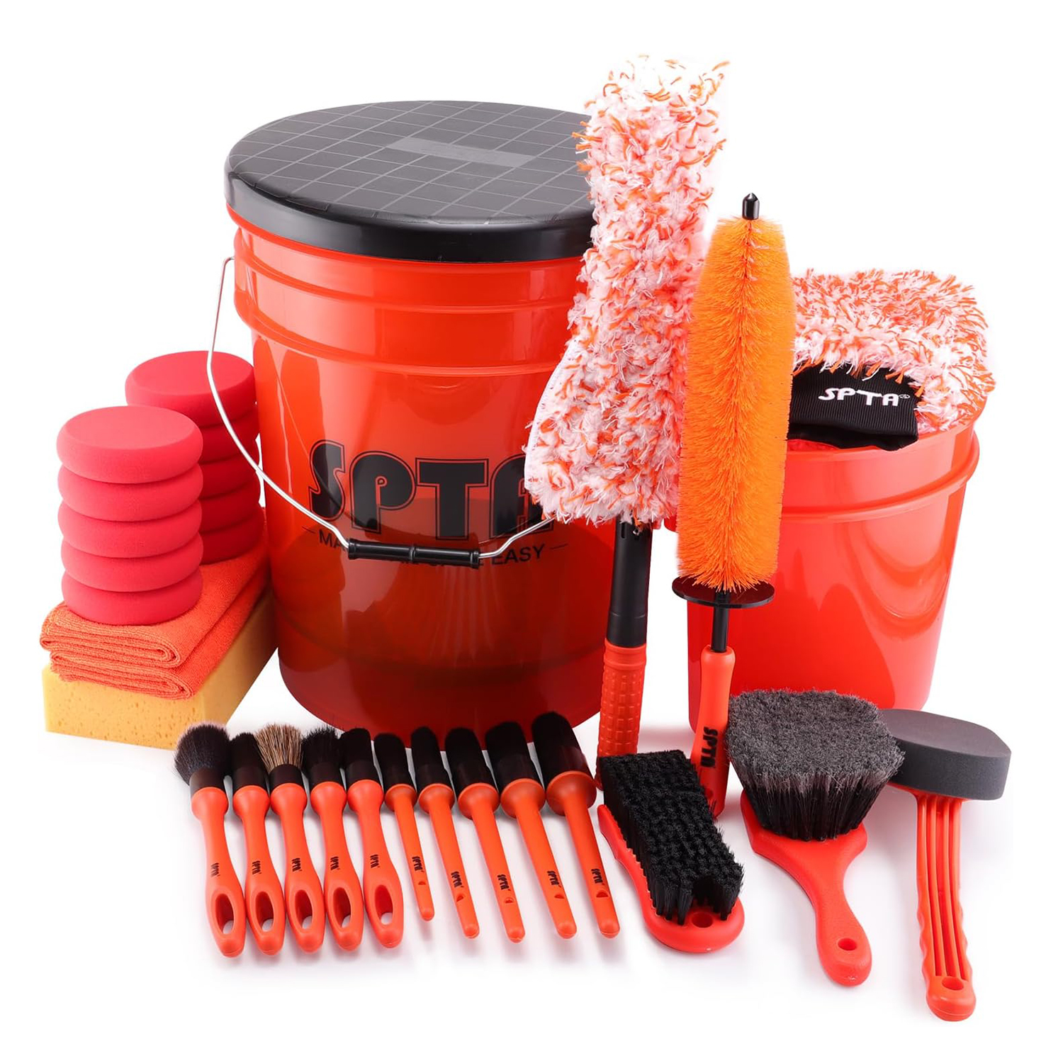 Car Detailing Brush - SPTA 33Pcs Car Wash 20L Bucket
