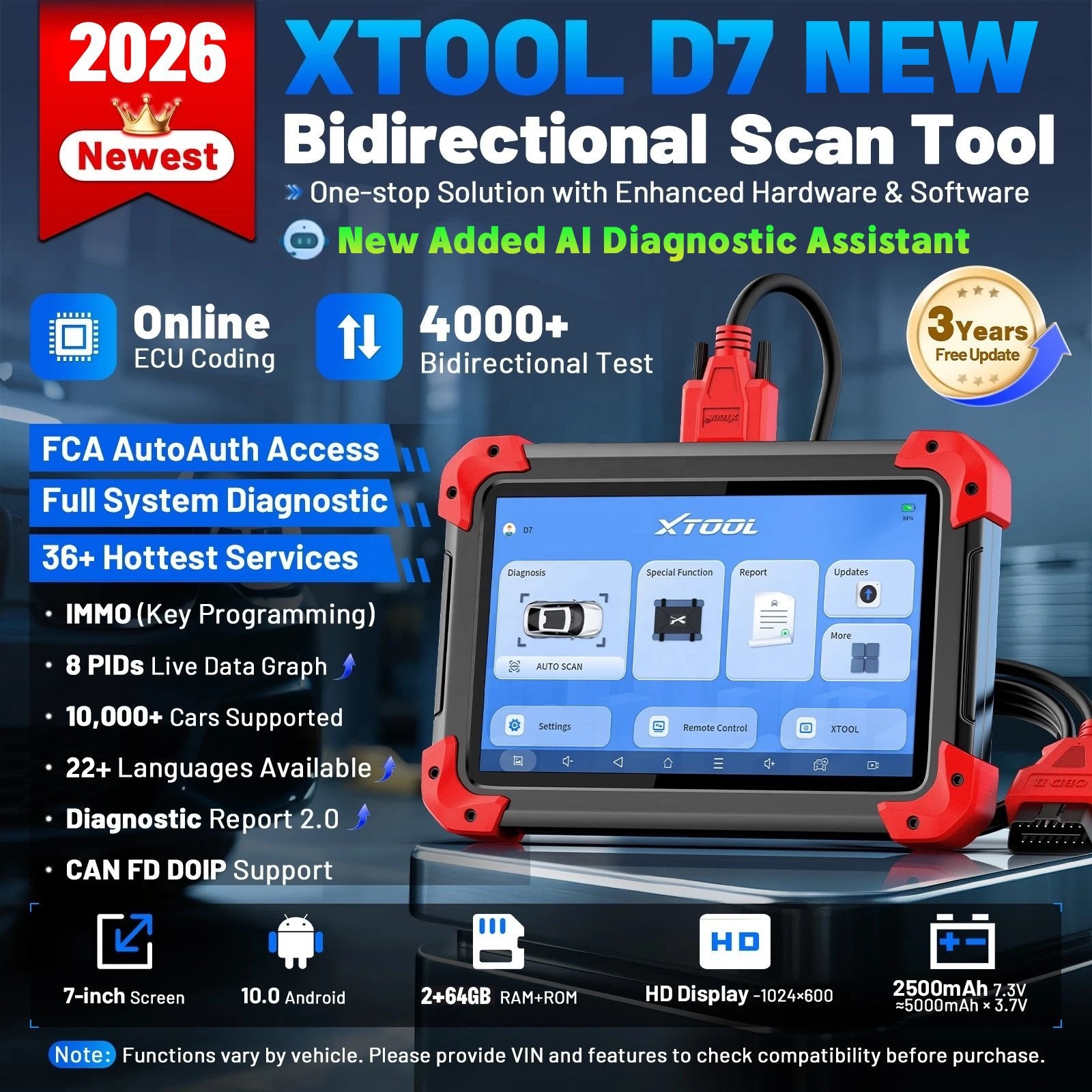 Newest D7 V2.0 OBD2 Car Scanne - Obd2 Scanner incelemesi ve fiyatı