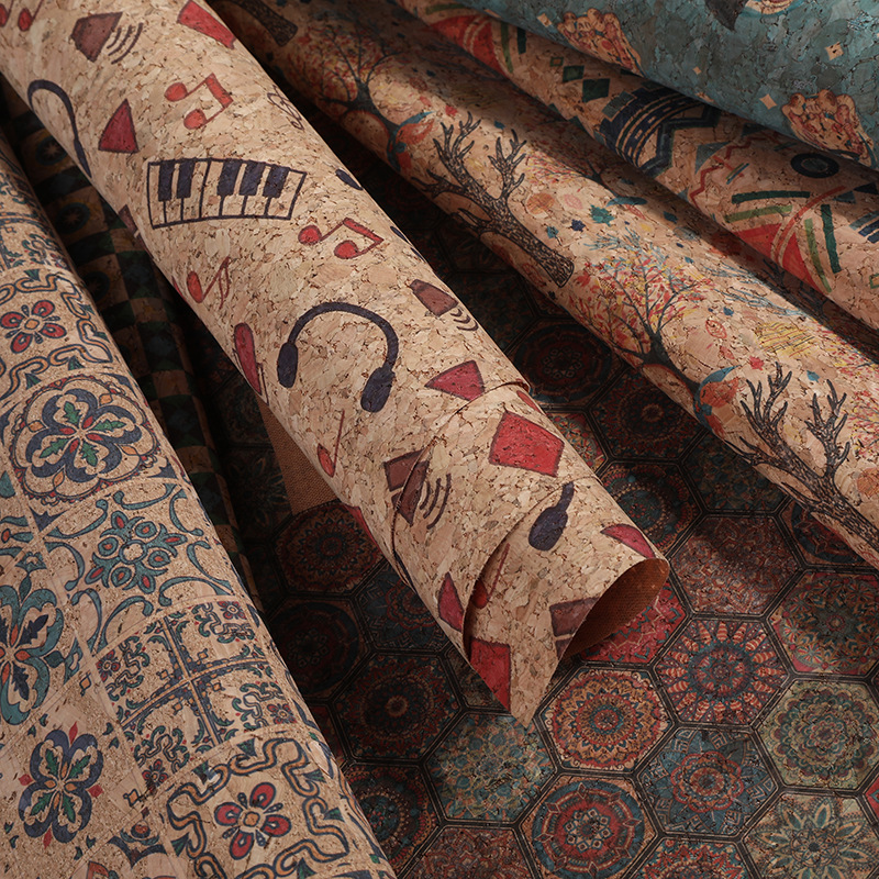 Cork Printed PU Leather Fabric - Car Accessories Cork incelemesi ve fiyatı