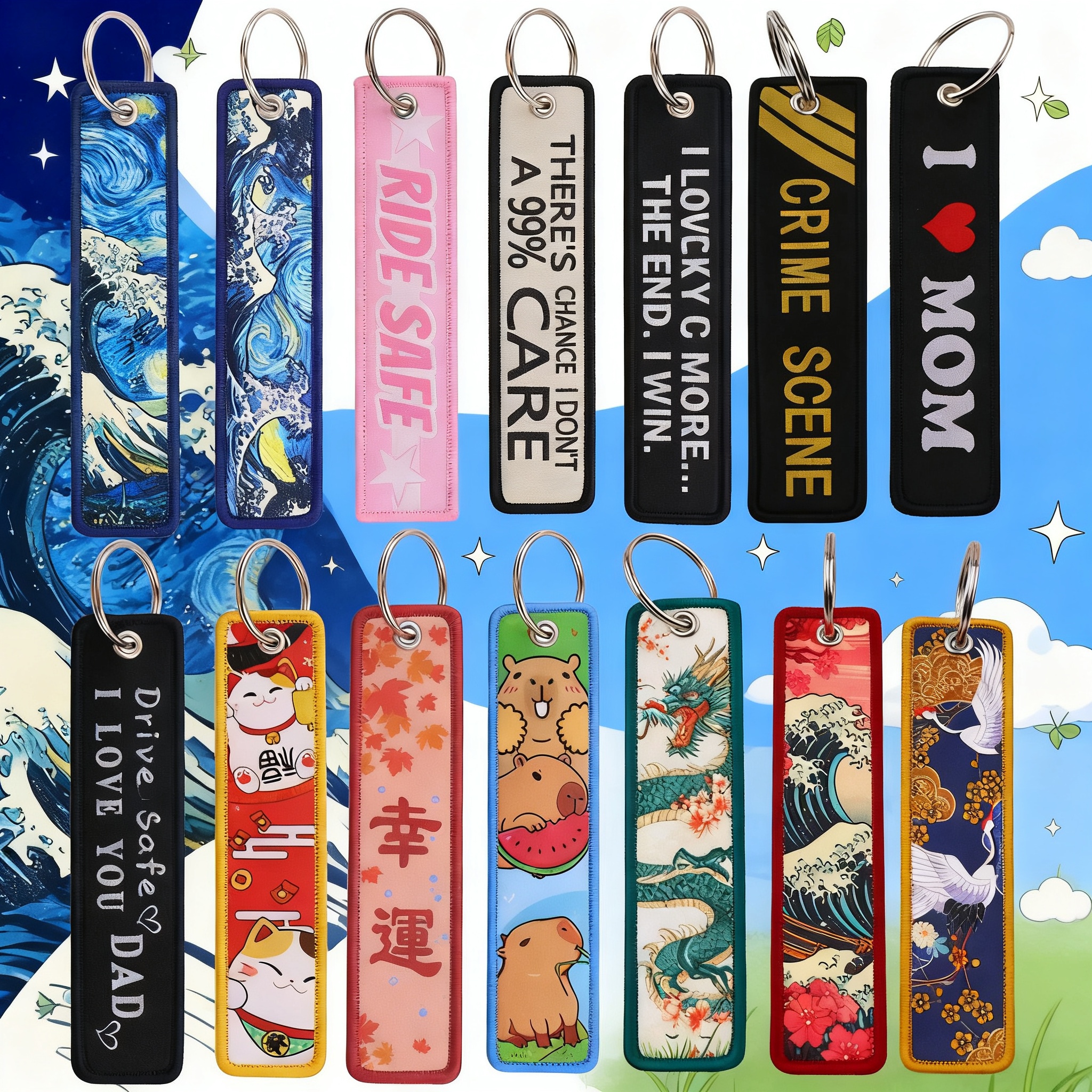 Van Gogh Embroidery Key Fobs K - Car Accessories In Japan incelemesi ve fiyatı